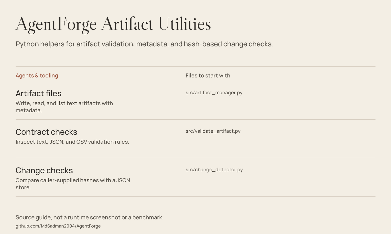 AgentForge Artifact Utilities source-guide image