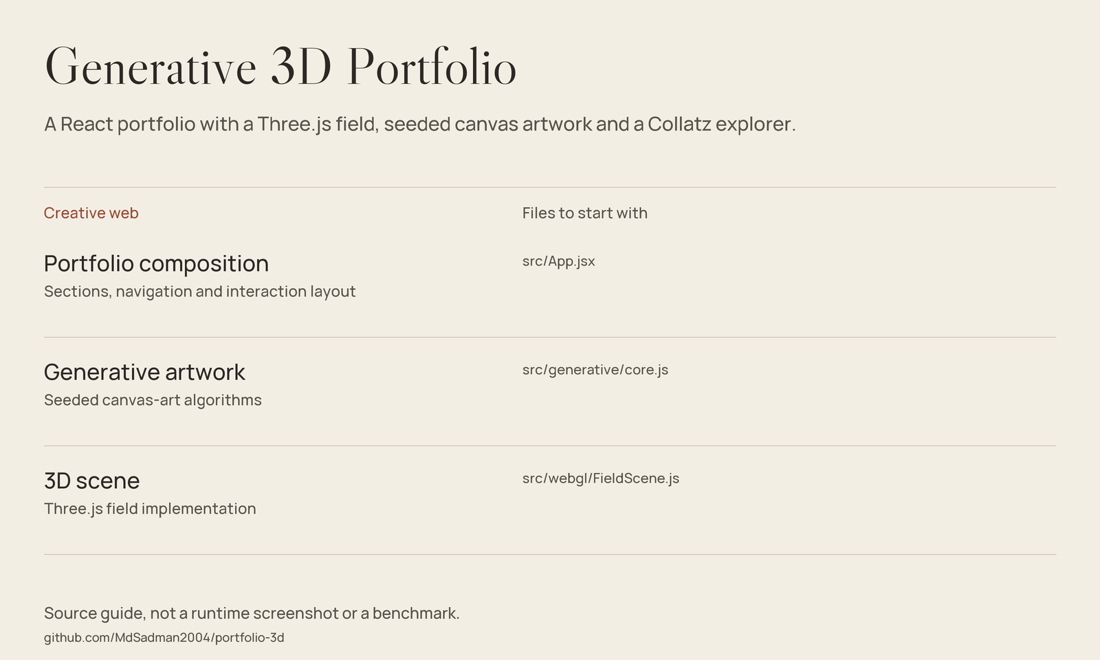Generative 3D Portfolio source-guide image